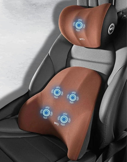 Massagesitzkissen fürs Auto mit Vibration und Verstellbarer Kopfstütze