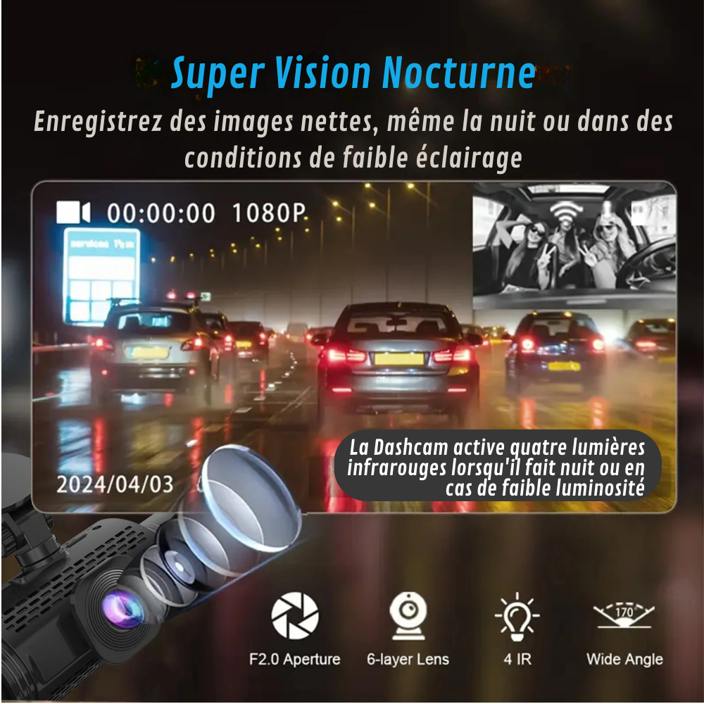 360° Auto-Dashcam mit Videoaufzeichnung