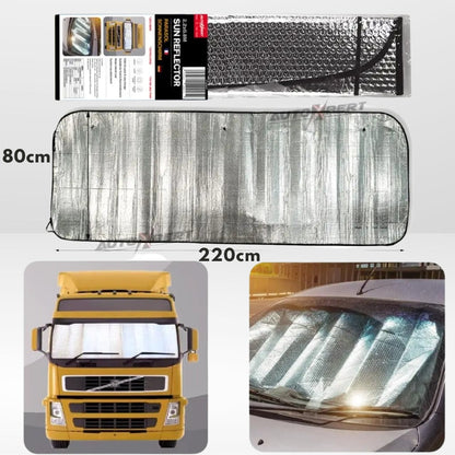 Schwarzer Autosonnenschutz mit Cool Ride Logo