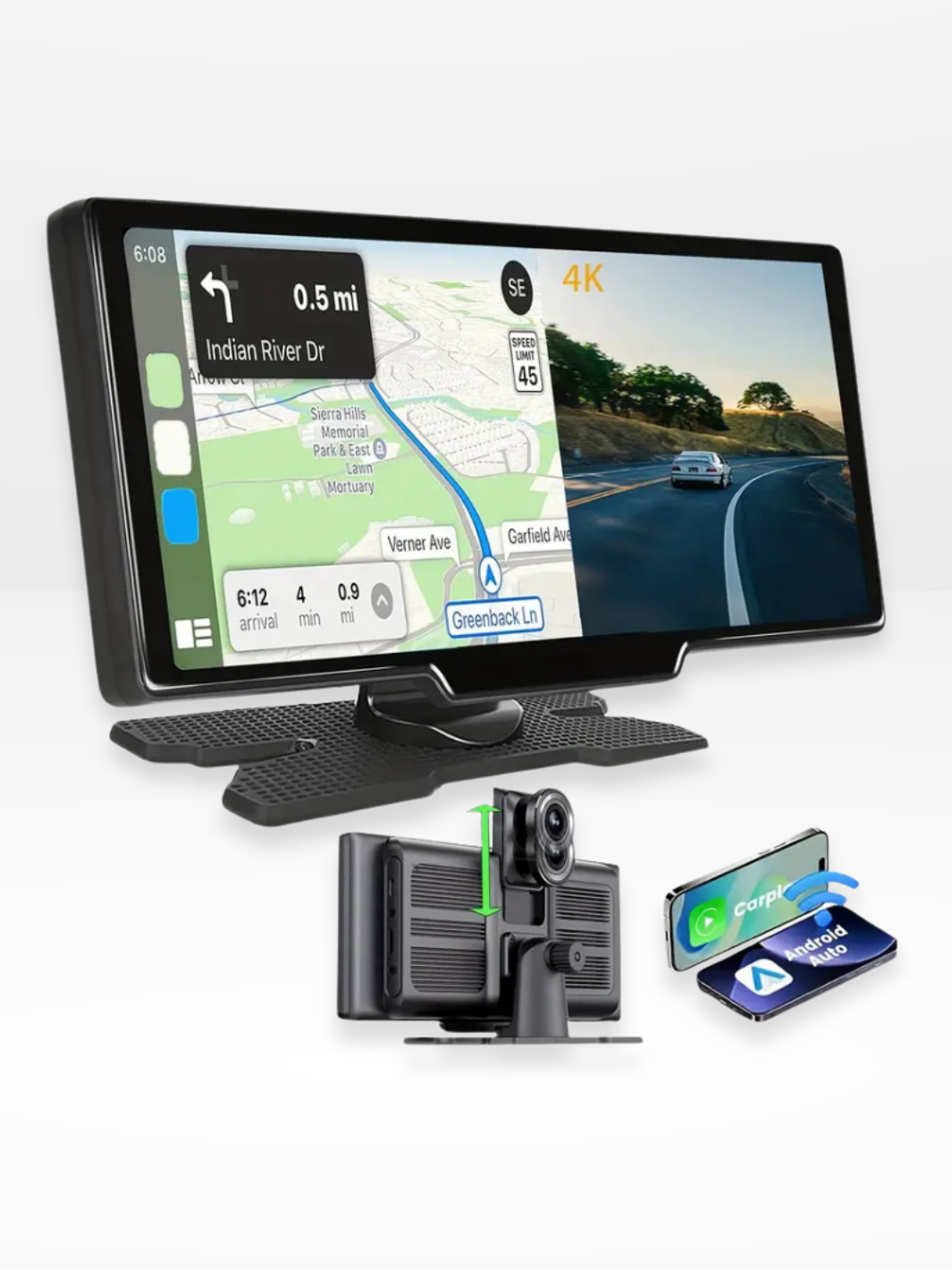 CarPlay-Navigationsbildschirm mit Integrierter Rückfahrkamera