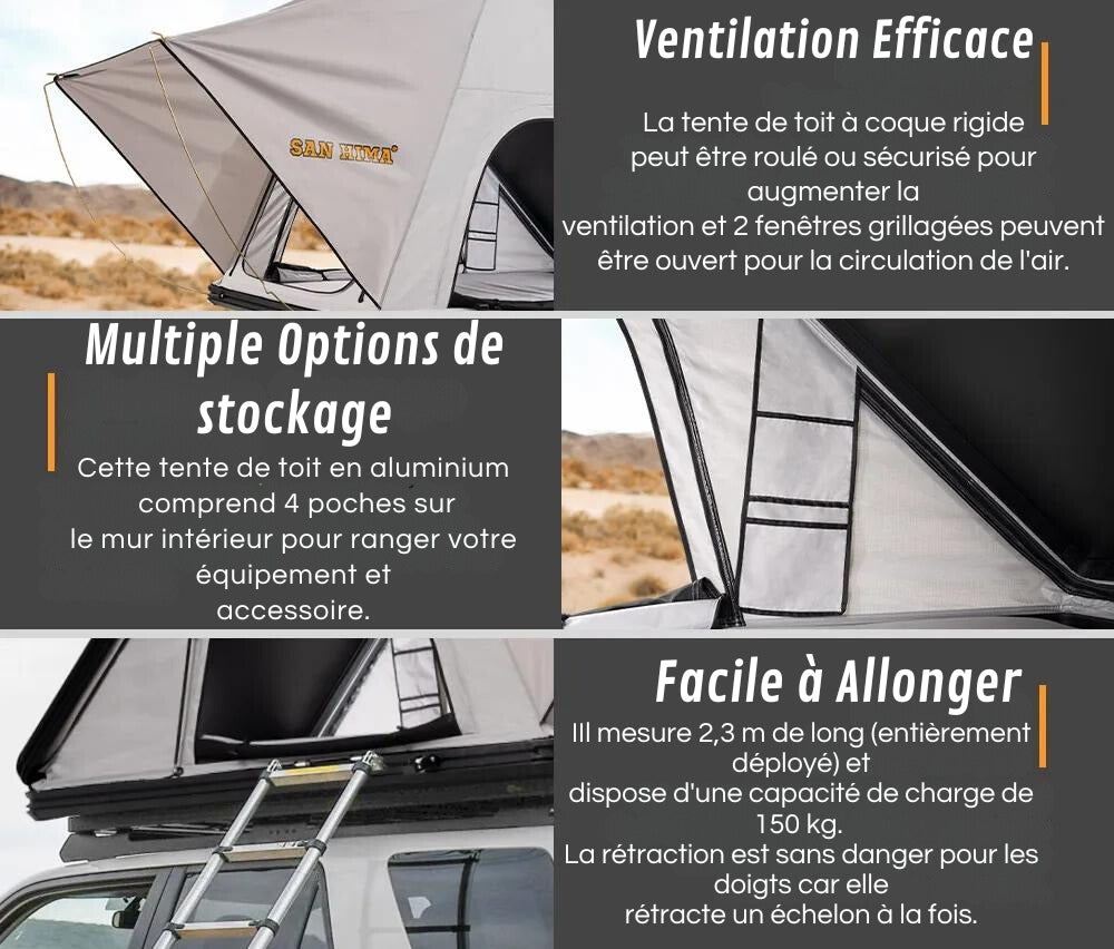 Dachzelt mit hoher Steifigkeit für komfortables Camping