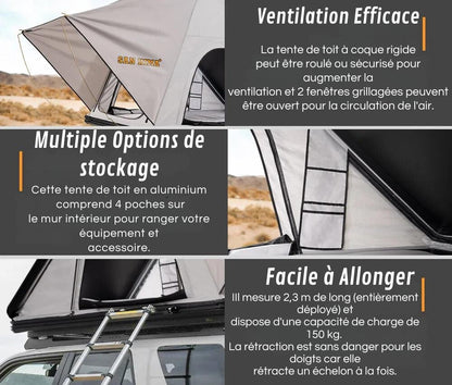 Dachzelt mit hoher Steifigkeit für komfortables Camping