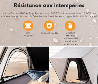 Dachzelt mit hoher Steifigkeit für komfortables Camping