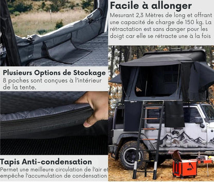 4-Personen-Dachzelt fürs Camping mit dem Auto